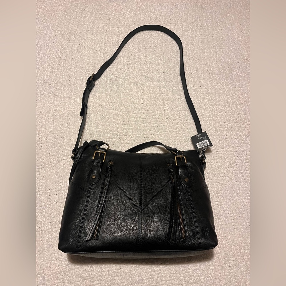Frye genuine, leather, Ari black Satchel